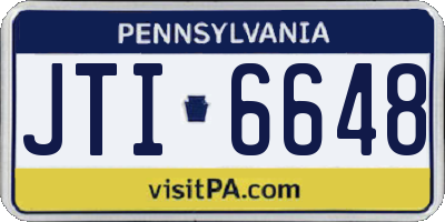PA license plate JTI6648