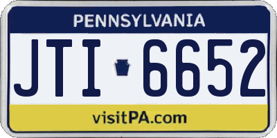 PA license plate JTI6652