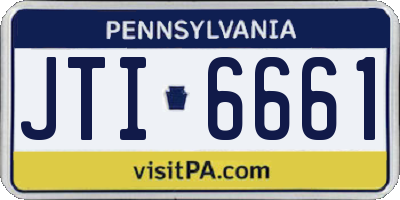 PA license plate JTI6661