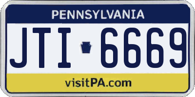PA license plate JTI6669