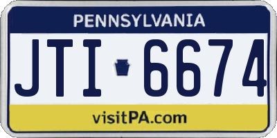 PA license plate JTI6674