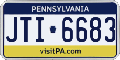 PA license plate JTI6683