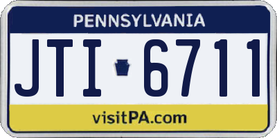 PA license plate JTI6711