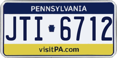 PA license plate JTI6712