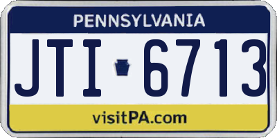 PA license plate JTI6713