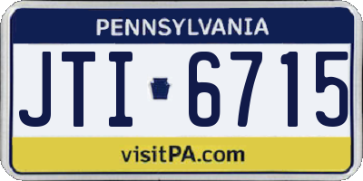 PA license plate JTI6715