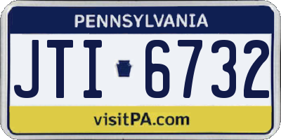 PA license plate JTI6732