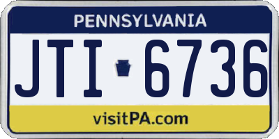 PA license plate JTI6736