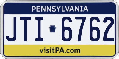 PA license plate JTI6762