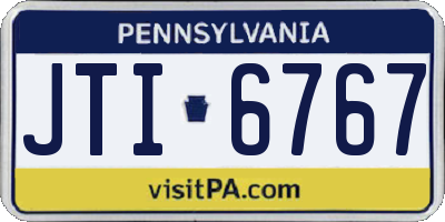 PA license plate JTI6767