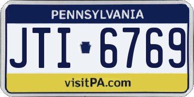 PA license plate JTI6769
