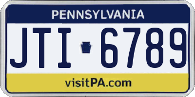 PA license plate JTI6789