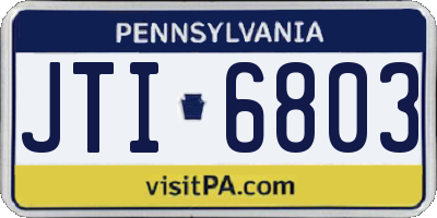 PA license plate JTI6803