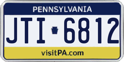 PA license plate JTI6812