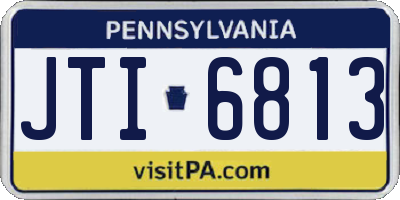 PA license plate JTI6813