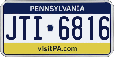 PA license plate JTI6816