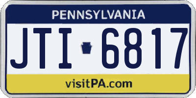 PA license plate JTI6817
