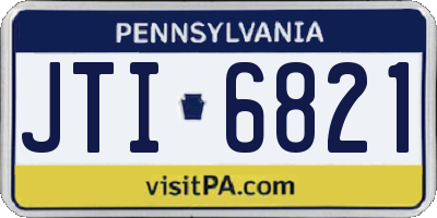 PA license plate JTI6821