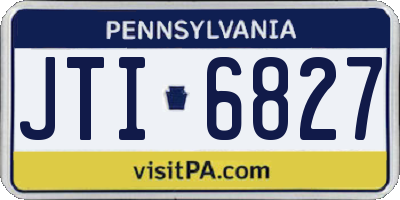 PA license plate JTI6827