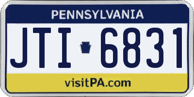 PA license plate JTI6831