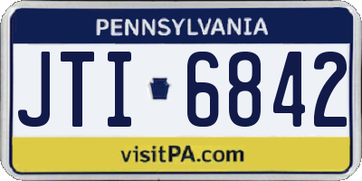 PA license plate JTI6842