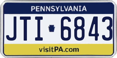PA license plate JTI6843