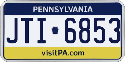 PA license plate JTI6853