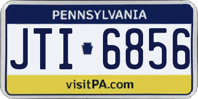 PA license plate JTI6856