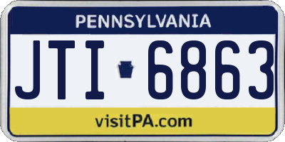 PA license plate JTI6863