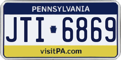 PA license plate JTI6869
