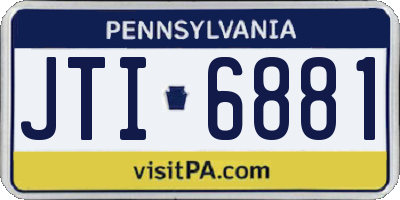 PA license plate JTI6881