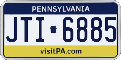 PA license plate JTI6885