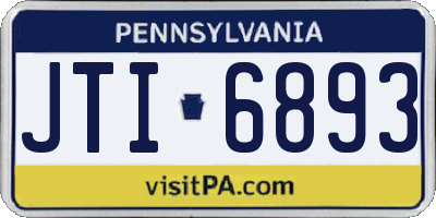 PA license plate JTI6893