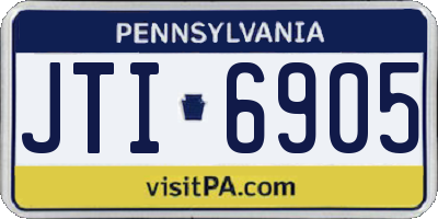 PA license plate JTI6905