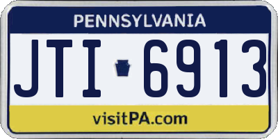 PA license plate JTI6913