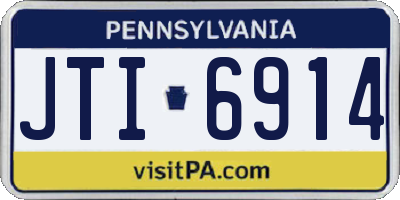 PA license plate JTI6914