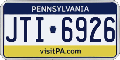 PA license plate JTI6926