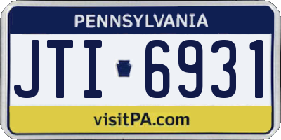 PA license plate JTI6931