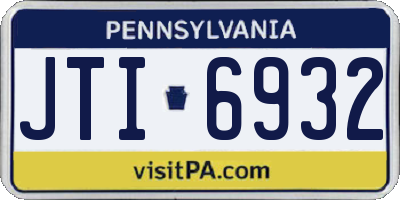 PA license plate JTI6932