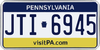 PA license plate JTI6945