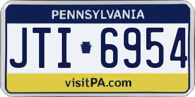 PA license plate JTI6954