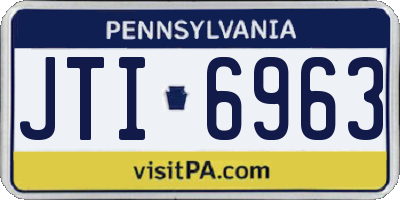 PA license plate JTI6963