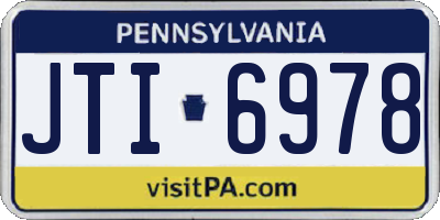 PA license plate JTI6978