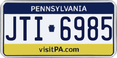 PA license plate JTI6985