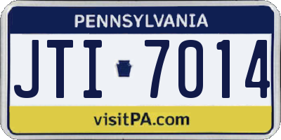 PA license plate JTI7014
