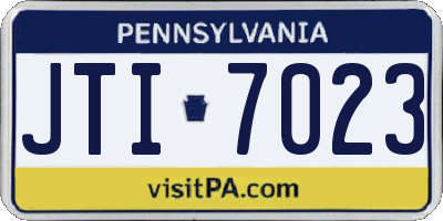 PA license plate JTI7023