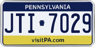 PA license plate JTI7029
