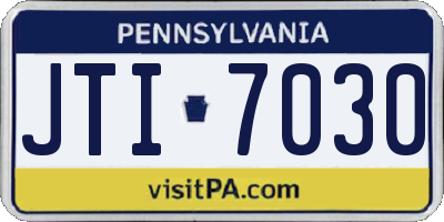 PA license plate JTI7030