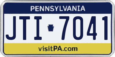 PA license plate JTI7041