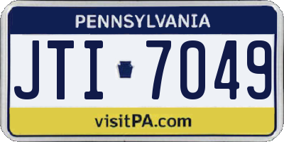 PA license plate JTI7049
